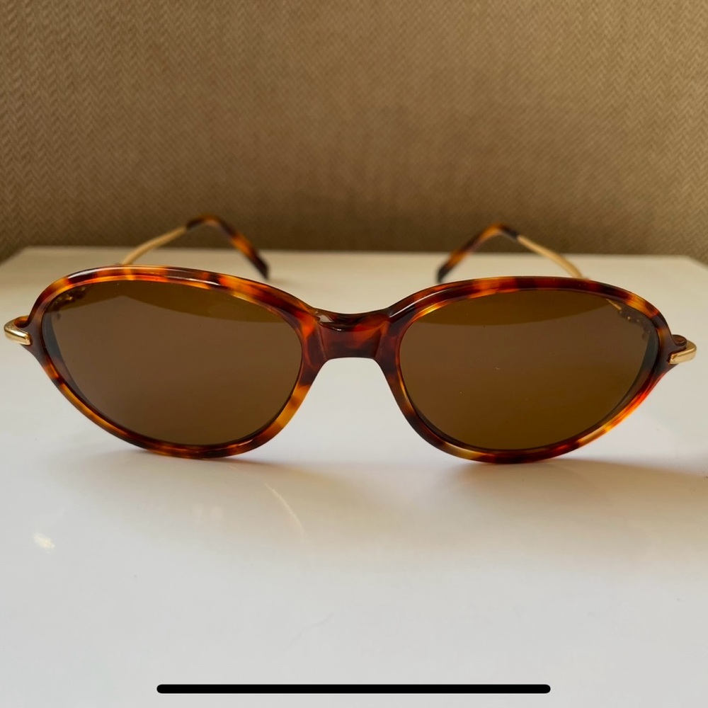 Vintage St. John Tortoiseshell Look and Brass Sunglasses